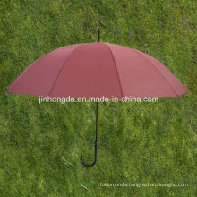 Red 12 U Ribs 23 Inches Straight Umbrella (YSS0073-4-1)